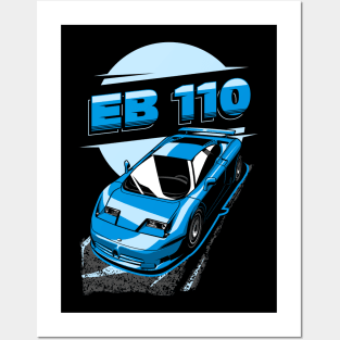 Bugatti EB 110 SkyBlu Posters and Art